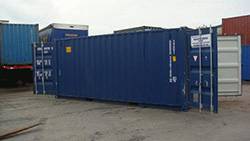 shipping container in yard at Heaver Bros Ltd yard in Exeter