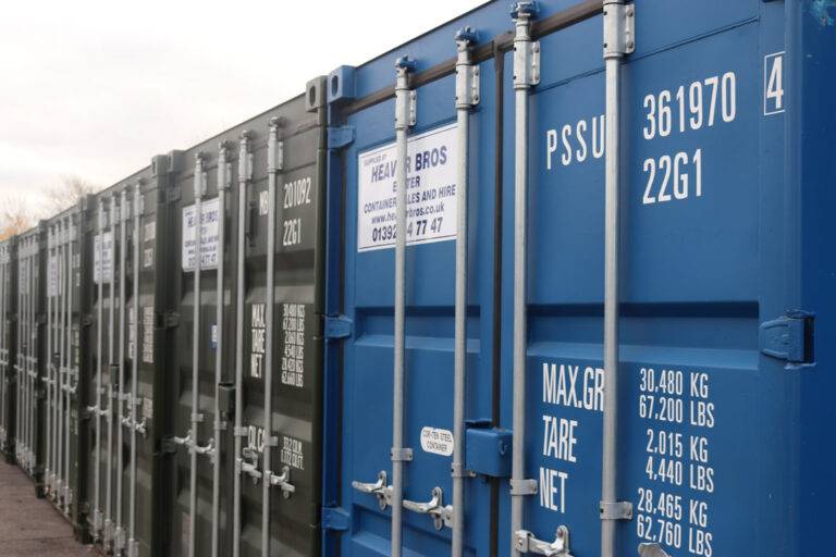 new secure self storage containers at Heaver Brothers yard in Exeter