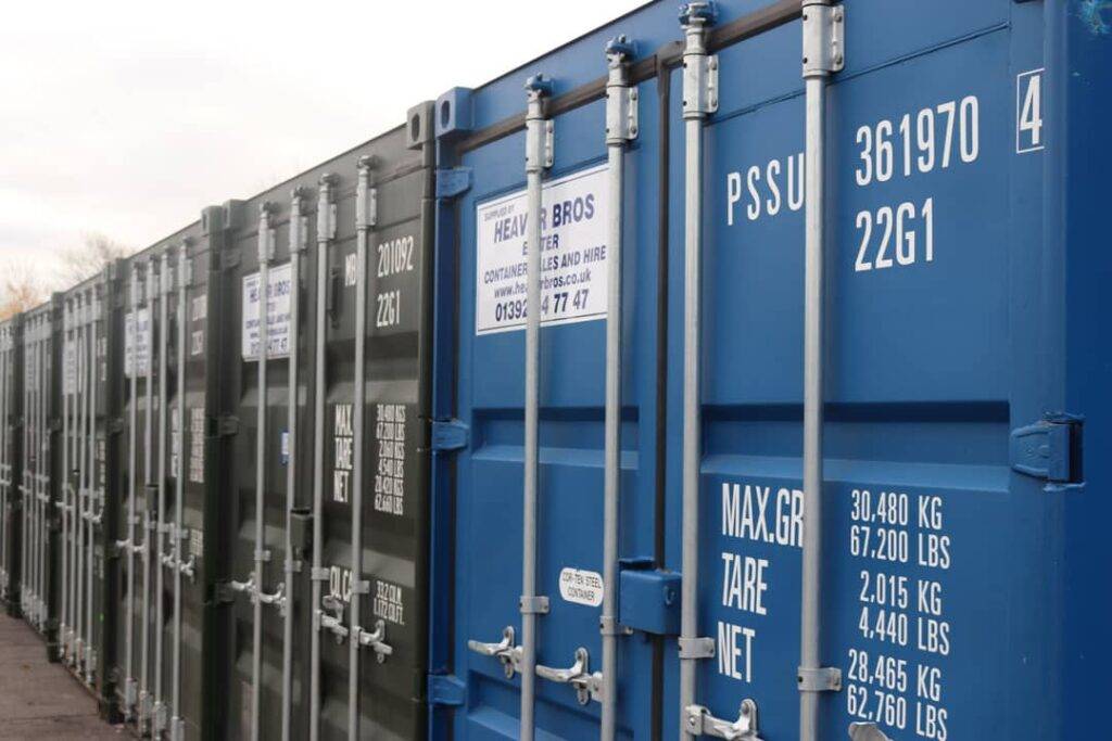 new secure self storage containers at Heaver Brothers yard in Exeter