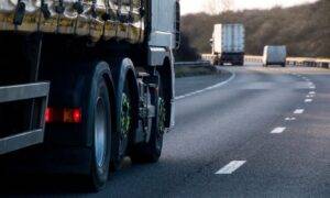 Lorry Driving On Road